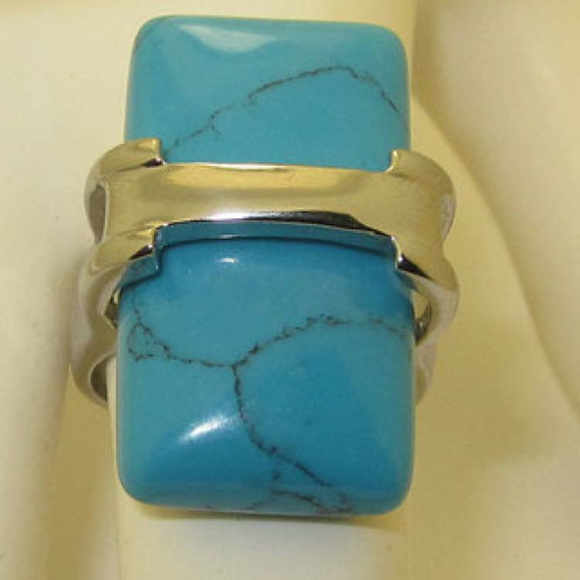 Sold out sring stainless steel genuine turquoise - Picture 5 of 8